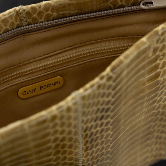 🐍 Giani Bernini Genuine Snake Leather Clutch – Neutral Taupe - Picture 5 of 7